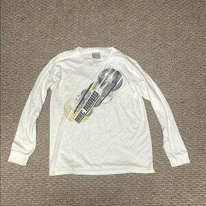 Nike White Long Sleeve Tee with Gray and Yellow Graphic